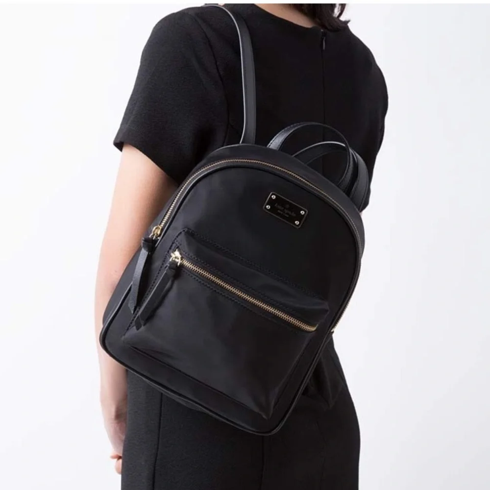 KATE SPADE Nylon Black Backpack w Dust Bag NWOT